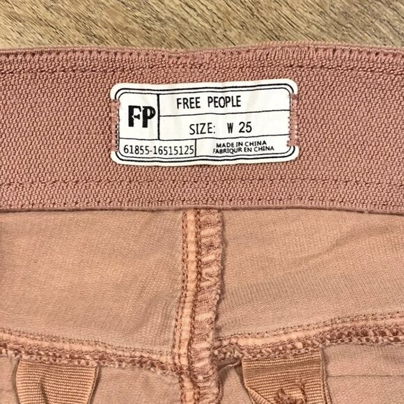 FREE PEOPLE Dusty Pink Corduroy BELL BOTTOM PANTS 25 x 33 Stretch Boho Grunge - Picture 6 of 7